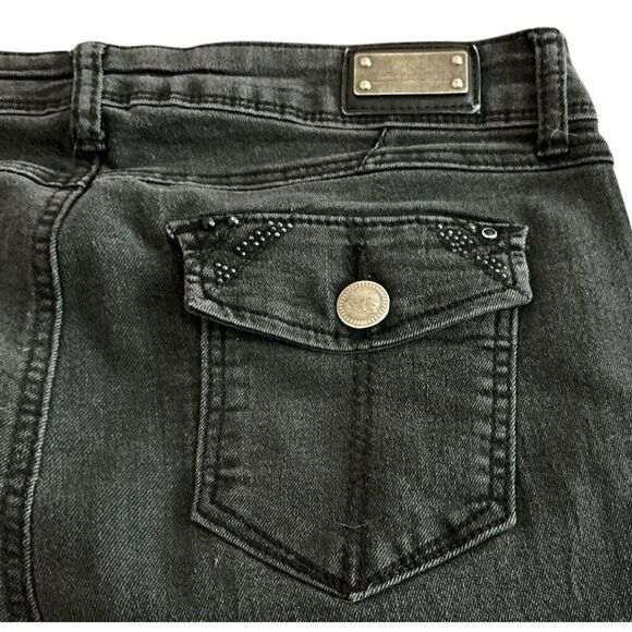 One 5 One Black Embellished Capri Pedal Pusher Jeans 8 - Picture 6 of 6